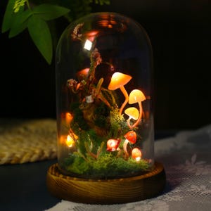 Whimsical Mushroom Night Light, Cute Hamster Lamp, Enchanted Forest, Magic Mushrooms Lights, Fairy Glow Mushroom Lamp, Home Decor Gifts