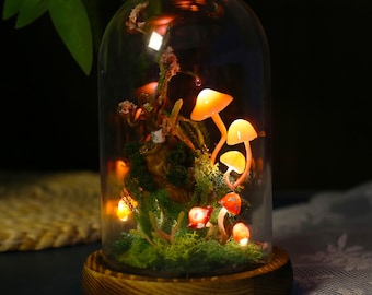 Lámpara de noche con forma de hongo, lámpara de hámster, bosque encantado, luces de hongos mágicos, lámpara de hongo con luz de hadas, regalos de decoración para el hogar