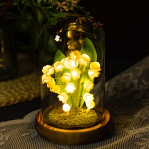 Lily of The Valley Night Light - Plastic - Glass - Wood