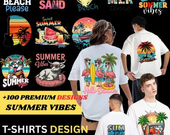 100+ Premium Summer Designs For T-Shirts, Printing, DTF, High Definition Sublimation| Trendy Summer T-Shirt Designs |Retro, Summer Vibes Png