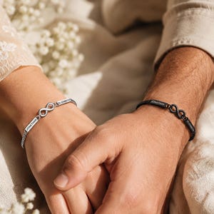 Personalized Couple Bracelets Set, Names with Infinity  Bracelets Set,My Forever love Gift,Personalized Gifts for Couples,Gift for Husband