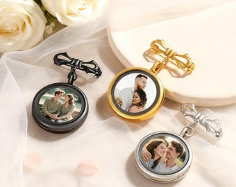 Benutzerdefinierte Foto Revers Pin,Bräutigam Geschenk,Hochzeit Revers Pin,Foto Charme,Anstecknadel mit Bildern - Erinnerungsschmuck für den Bräutigam,Braut Erinnerung Blumenstrauß Charme