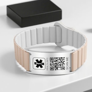 Bracelet d'identification médicale,Bracelets d'alerte médicale,Alerte médicale pour enfants,Informations sur les allergies,Bracelet d'alerte médicale avec bande étanche,Cadeau pour homme/femme