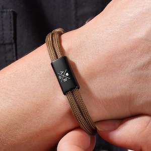 Personalized Bracelet With Name&Sign,Engraved For Wedding Gift, Braided Rope Bracelet Gift For Couple,Christmas gifts,Valentine&#39;s Day gifts