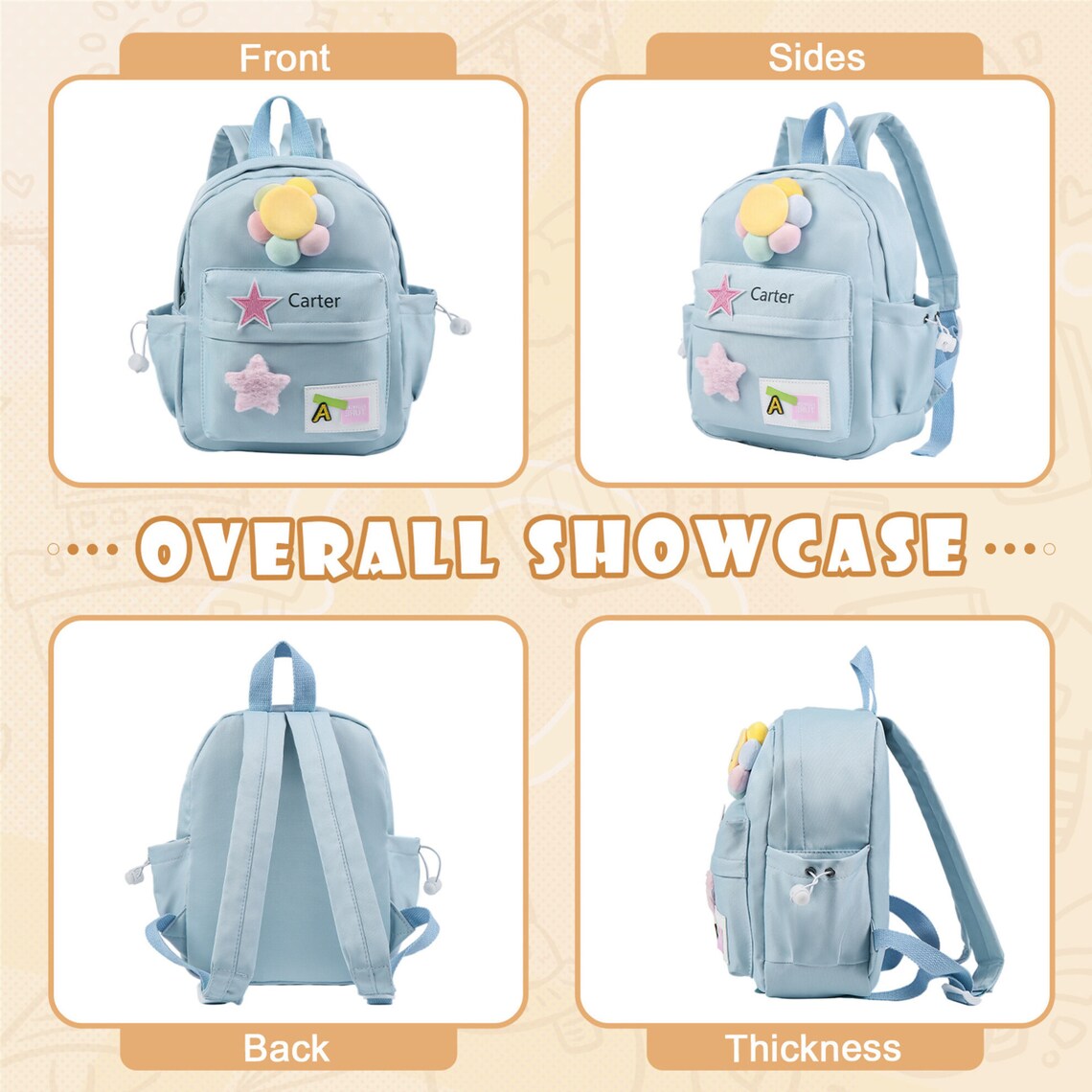 Custom Children School Bag Backpack Toddler Nursery Backpacks Back to ...