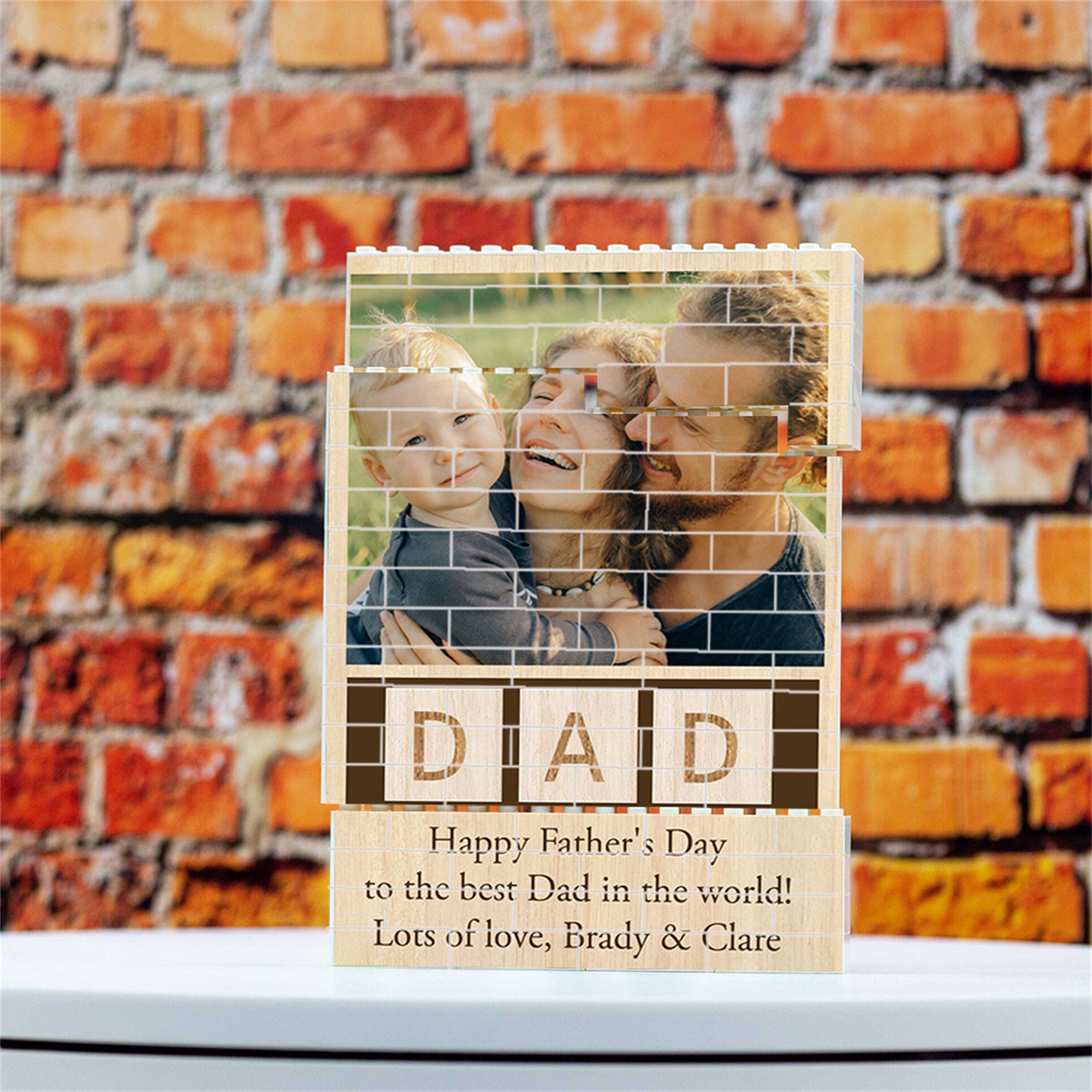 Bricks Father Custom Building Brick for Dad, Custom Photo Block Puzzle,gifts for ...