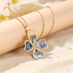 Personalized Keychain with Photo,Heart Locket Necklace,Picture Keychain, 4 Photos Locket Necklace,Gift for Mom,Grandma,Mother‘s Day Gifts