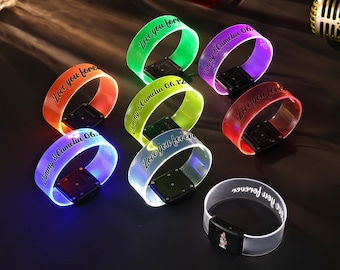 Personalized Glow Bracelets LED Light Up Concert Glow in the Dark  Party Favors Gift for Bride Wristband for Wedding , Birthday Party Favors