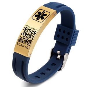 Personalize QR Code Medical Alert Bracelet,waterproof Emergency ID ...