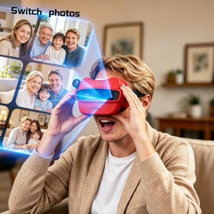 Visor 3D personalizado com bobinas de fotos, presente memorial personalizado para ele ou para ela, lembrança fotográfica única, visor personalizado, presente para o Dia dos Pais