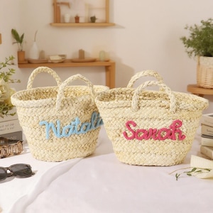 Personalized Beach Bag, Custom Straw Basket, Bridesmaid Gifts Basket, Wedding Party Gifts, Summer Wedding Gift, Bachelorette Party Gifts