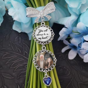 Memorial Bridal Bouquet Charm,Wedding Bouquet Photo Charm , Flower Bouquet Photo Charm, Memory Remembrance,Wedding Memorial Gifts For Her