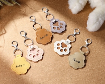 Personalized Pet Hair Keepsake Key Ring-Leather Pet Fur Keychain-Dog Cat Hair Storage Keyring-Pet Sympathy Gift,Pet Loss Gift Keychain