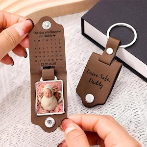 Porte-clés The Monment You Became My Daddy Premier papa nouveau papa Porte-clés Cadeau personnalisé Cadeau baby shower Cadeaux 1ère fête des pères Cadeau nouveau-né