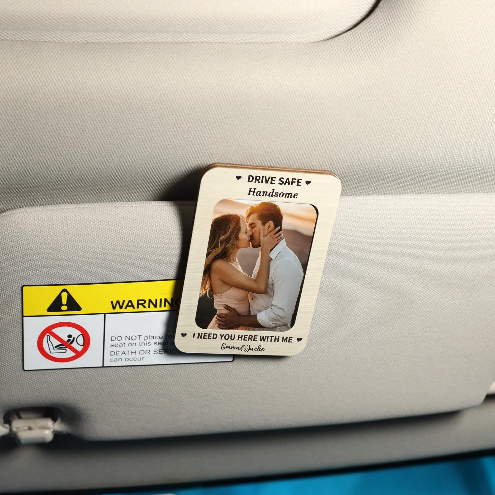 Car Sun Visor Photo Clip - Acrylic Magnetic Personalized Photo Holder, Car Visor Picture Holder, AutoVehicle Picture Frame, Auto Accessories For Men