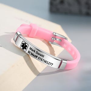 Custom Silicone Medical Alert Bracelet for Kids,with Autism, Epilepsy, Allergy - Personalized Children&#39;s Emergency ID Waterproof Bracelet