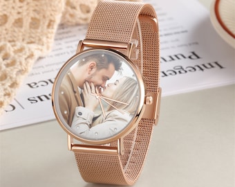 Personalised Engraved Photo Watch for Mother,Custom Photo Watch for Women, Engraved text in watch,Lady Watch Gift For Mom Gitf for Wife