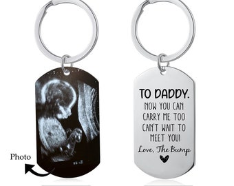 Personalized Baby Ultrasound Photo Keychain,Custom Sonogram Photo Gift For Dad,First Time Dad Gifts,Pregnancy Gift,New Baby Gift for Husband