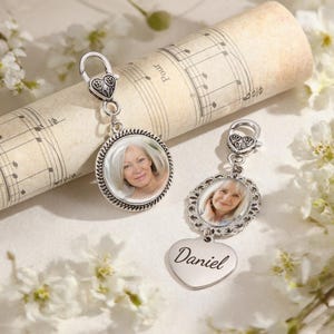 Custom Bridal Bouquet Charm,Flower Bouquet Photo Charm,Wedding Memorial Keepsake,Bridal Shower Gift,Wedding Memorial Gifts,Gift For Her