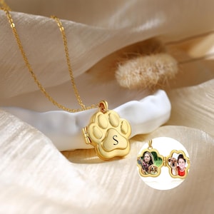 Dog Paw Locket Necklace Jewelry With Photo| Personalized Photo Locket | Keepsake Gift | Pet Memorial Gift | Christmas Gifts For Her