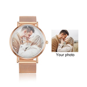 Montre photo personnalisée gravée pour mère, montre photo personnalisée pour femme, texte gravé dans la montre, cadeau montre femme pour maman Gitf pour femme image 4
