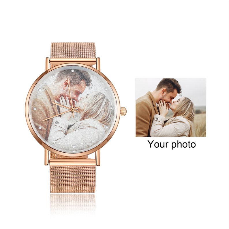 Montre photo personnalisée gravée pour mère, montre photo personnalisée pour femme, texte gravé dans la montre, cadeau montre femme pour maman Gitf pour femme image 4