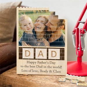 Custom Building Brick for Dad, Custom Photo Block Puzzle,Gifts for Father, Family Photo with Text Birthday Gift,Saw Puzzle Father&#39;s Day gift