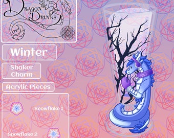 Dragon Drink Shaker Keychain - Winter