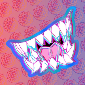 Holographic Acrylic Pin - Infinite fangs
