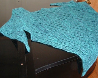 Diamonds within Diamonds Shawl Pattern  in Worsted Weight yarn - PDF file