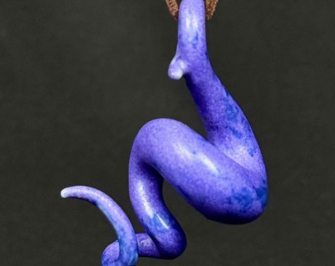 handmade porcelain squiggle pendant in violet