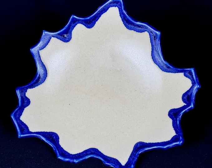 small porcelain plate in white and blue