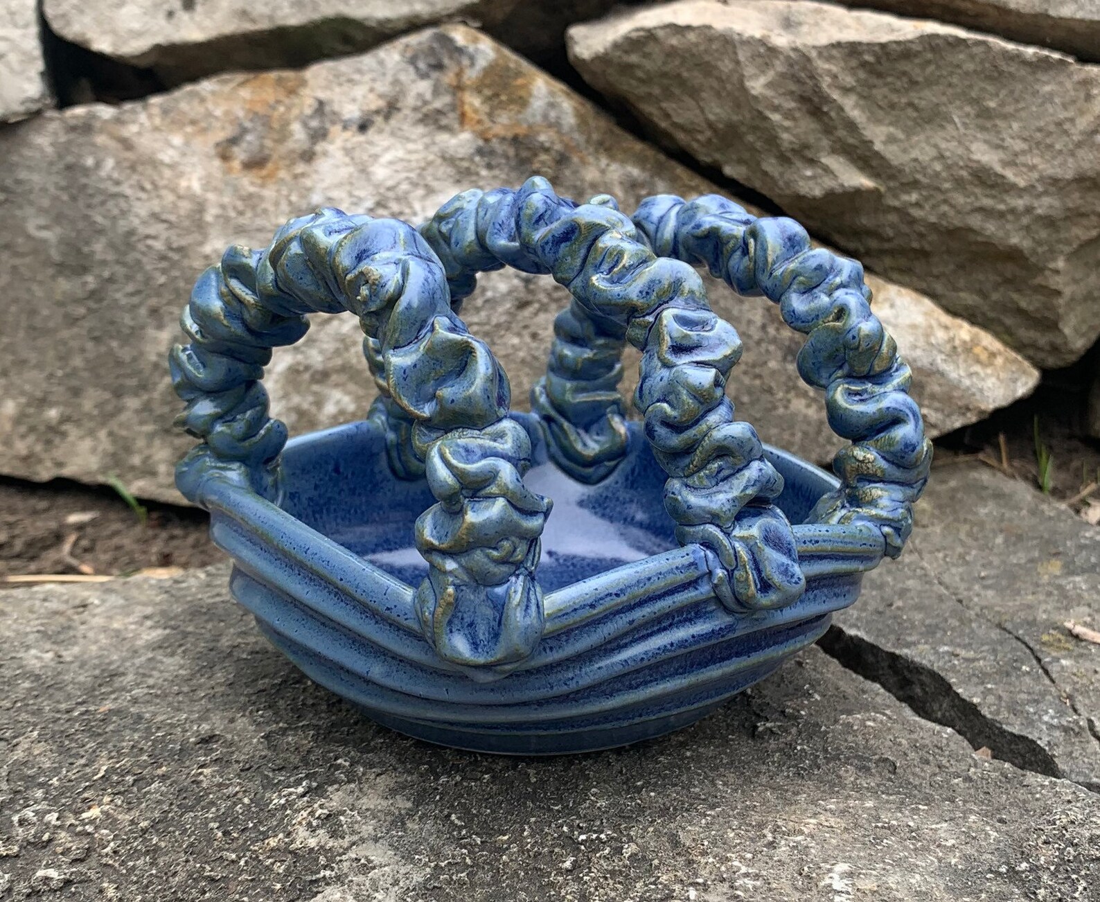 Ceramic sponge holder in bright blue Etsy