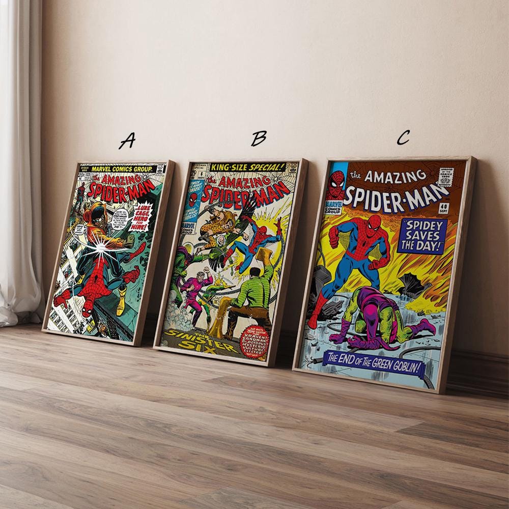Amazing Spider Man Movie Poster, High Quality Canvas Print Art Posters, Gift for her, Gift for Him, Unframed