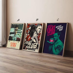 Fight Club Film Poster, Hochwertige Leinwand Print Art Posters, Geschenk für Sie, Geschenk für Ihn, Ungerahmt
