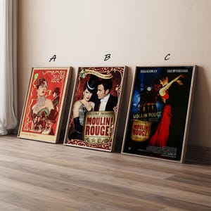 Moulin Rouge Movie Poster, High Quality Canvas Print Art Posters, Gift for her, Gift for Him, Unframed