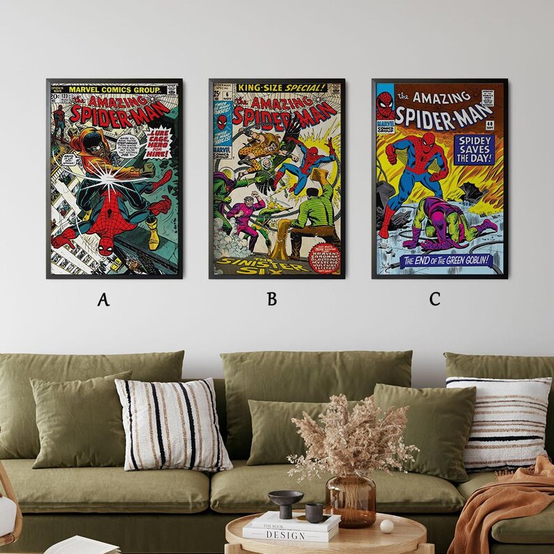 Amazing Spider Man Movie Poster, High Quality Canvas Print Art Posters, Gift for her, Gift for Him, Unframed