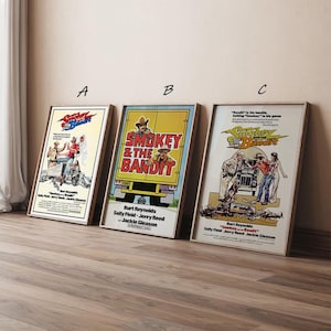 Smokey And The Bandit Film Poster, Hochwertige Leinwand Kunst Poster, Geschenk für Sie, Geschenk für Ihn, Ungerahmt