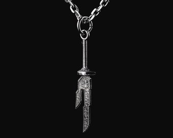Inverted Spear of Heaven Pendant Chain Necklace