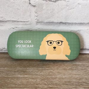 Dog Lover Gift Sunglasses Case Hard Glasses Spectacles Cleaning Lens Cloth Ladies Men&#39;s Women’s Boy&#39;s Teenager Gift Present Kids Cockapoodle