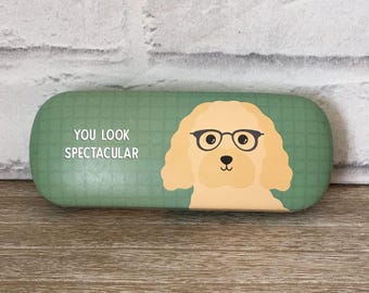 Dog Lover Gift Sunglasses Case Hard Glasses Spectacles Cleaning Lens Cloth Ladies Men's Women’s Boy's Teenager Gift Present Kids Cockapoodle