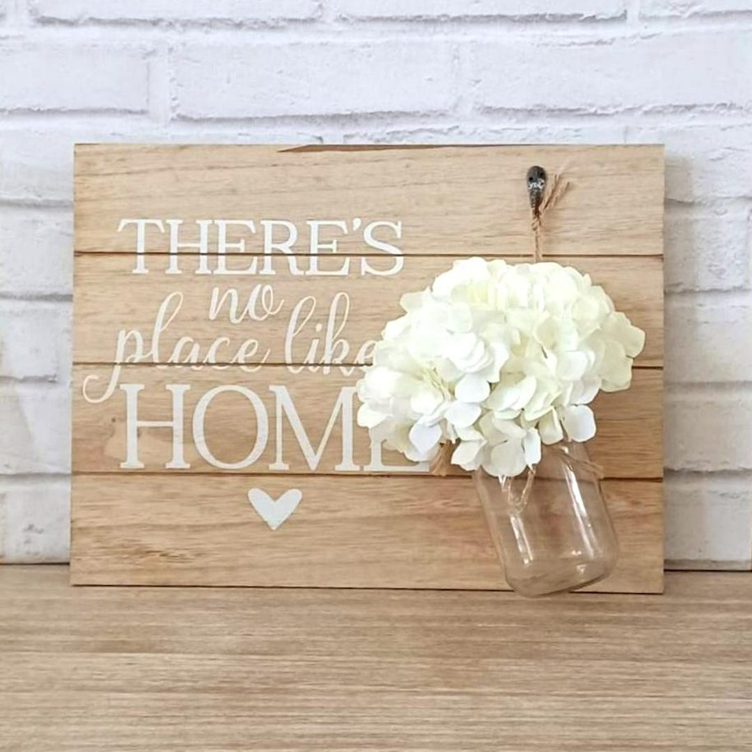 Shabby Chic There's No Place Like Home LED Light up Flowers Rustic ...