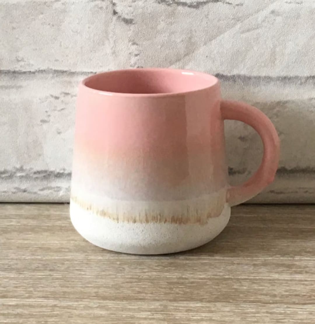 Pink Glazed Mojave Stoneware Ceramic Mug, Tea Coffee Mug Cup Scandi ...