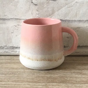 Pink Glazed Mojave stoneware ceramic Mug, Tea coffee Mug Cup Scandi design Kitchen Drinkware Gift Boho Stone Present