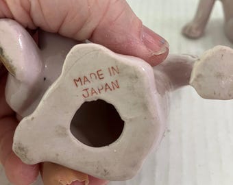 60年代ピンク、スバゲッティープードル親子3匹アメリカ輸出用 Rare