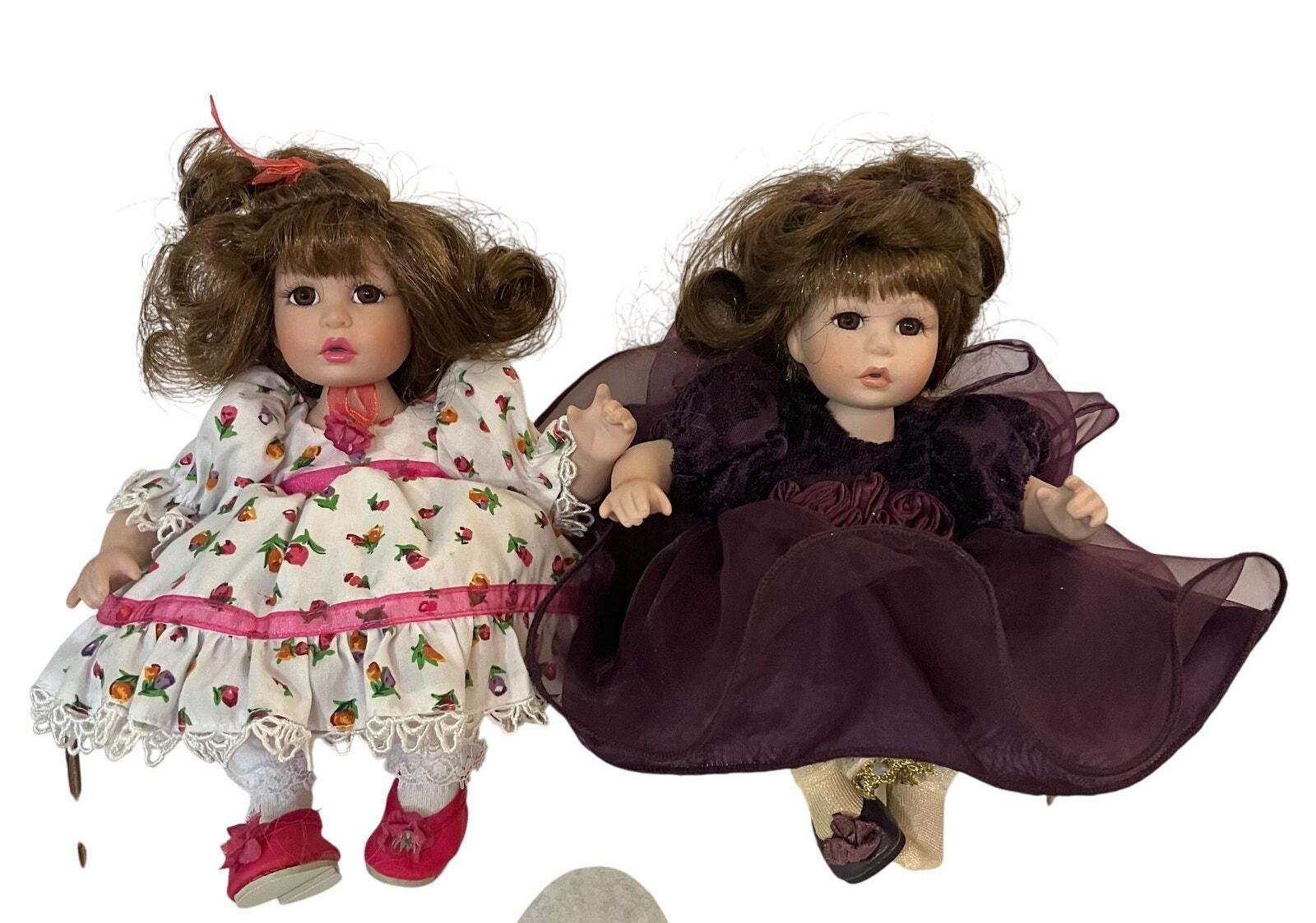 Marie Osmond's Tiny Tot Amaya Dolls, 2002 Dark Purple Dress & 2003