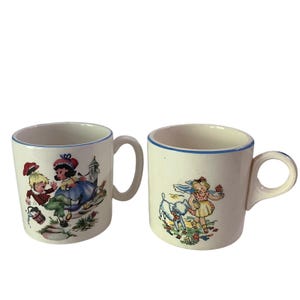 Nursery Rhyme Cups, Jack & Jill (Lord Nelson) and Mary Had a Little Lamb (Salem China Co.)