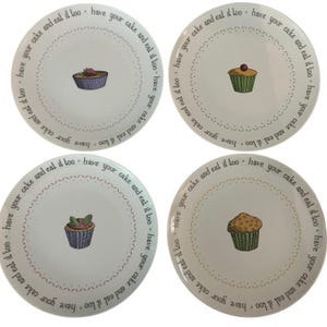 Cordon Bleu Set of 4 Have Your Cake & Eat it Too Dinner Plates