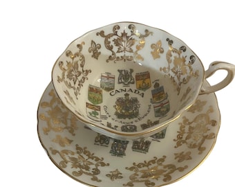 Paragon Fine Bone China, Canada Coats of Arms and Emblems, Teacup & Saucer