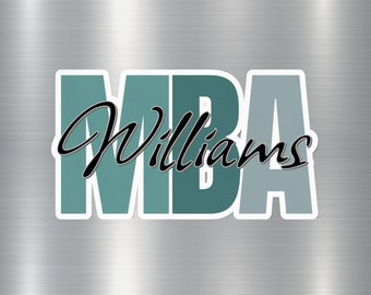 Personalized Master of Business Administration Sticker, Custom Name M.B.A. Fridge Magnet, Graduation Decor, MBA Graduate Gift